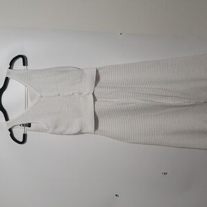 Cream Knit Tank & Wide-Leg Pants Set